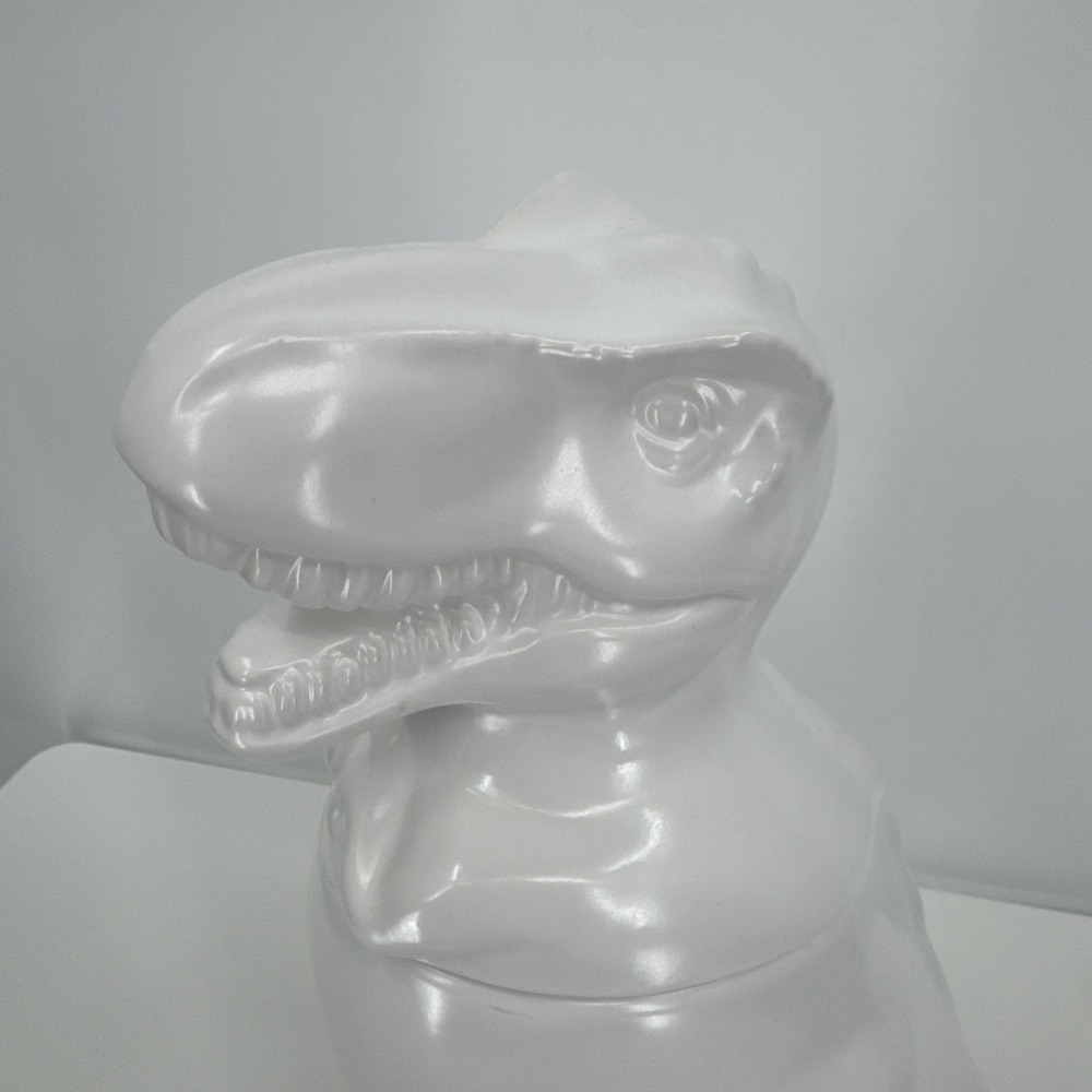 Threshold Target White Dinosaur T Rex Cookie Jar Canister Minimalist Fun Modern - Picture 3 of 11